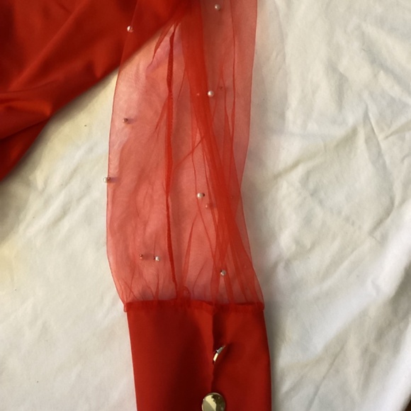 Faux Pearl Long Sleeves Blouse - Picture 8 of 11